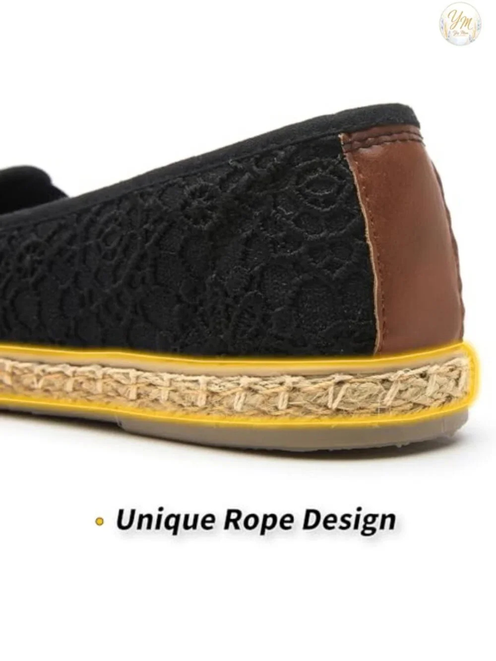 Women's Embroidered Lace Ballet Flats with Memory Foam Insole - Slip On Dress